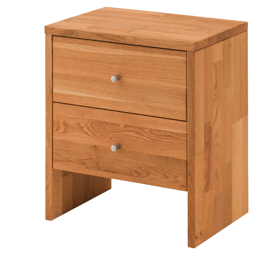 Loke Snedker Entremøbel med 2 Skuffer i Massiv FSC Egetræ og Naturolie fra Organic Sleep | B35 x H56 x L50