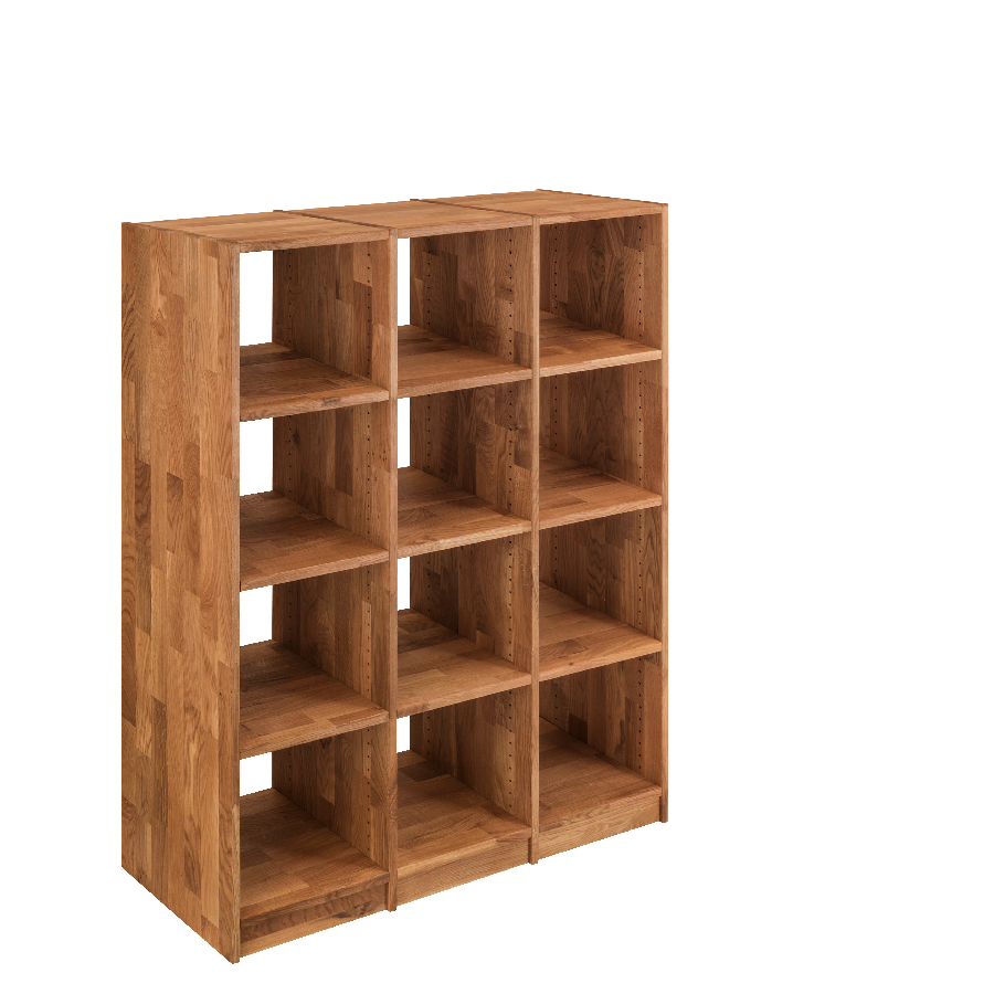 Loke Snedker Reol i Massiv FSC Egetræ og Naturolie fra Organic Sleep | B136 x H164 x L34