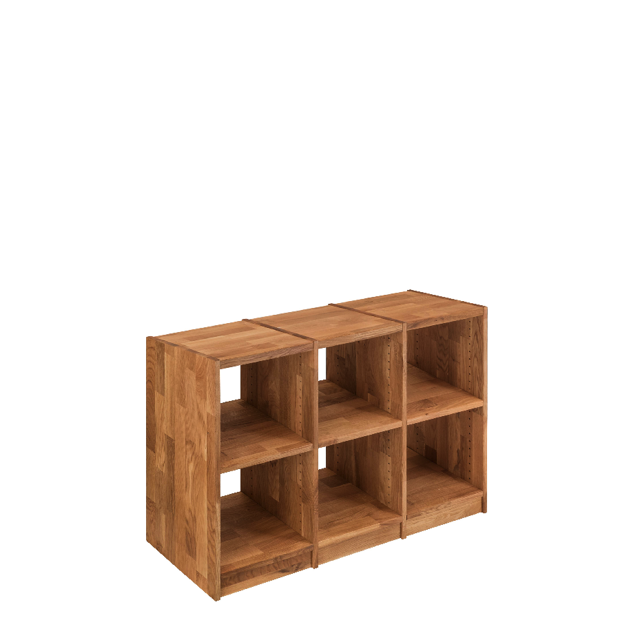 Loke Snedker Reol i Massiv FSC Egetræ og Naturolie fra Organic Sleep | B136 x H87 x L34