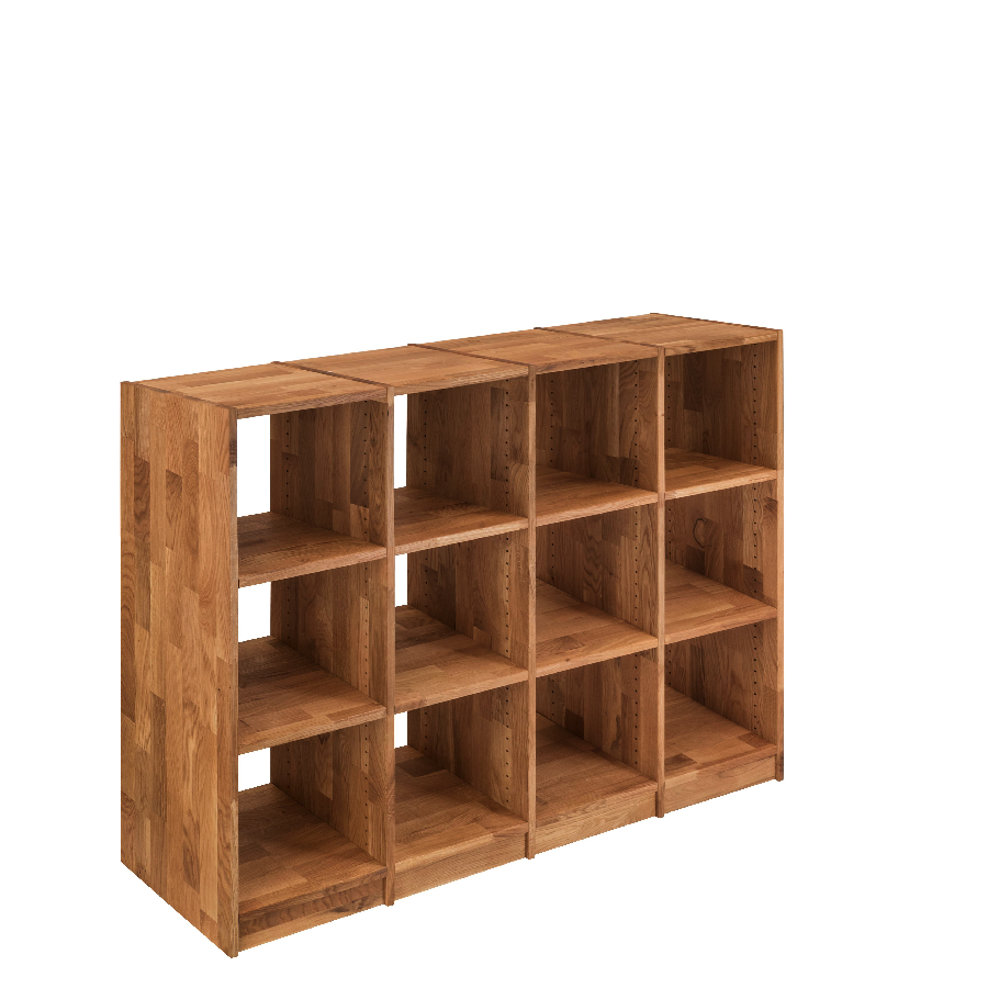 Loke Snedker Reol i Massiv FSC Egetræ og Naturolie fra Organic Sleep | B180,5 x H125 x L34