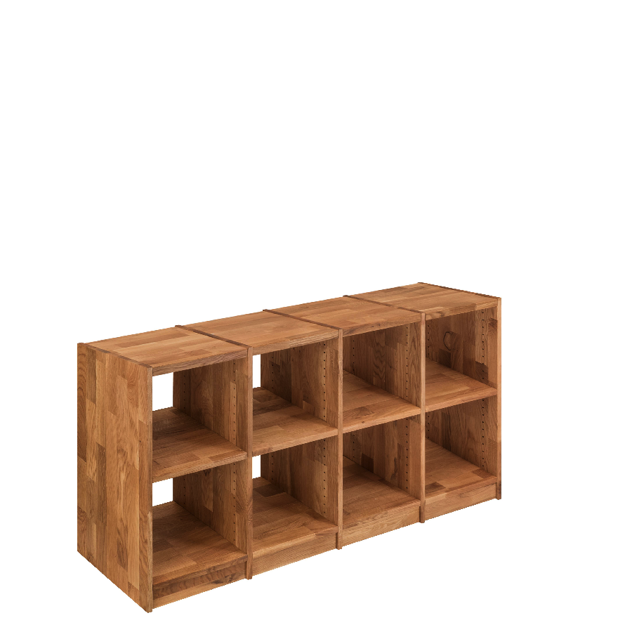 Loke Snedker Reol i Massiv FSC Egetræ og Naturolie fra Organic Sleep | B180,5 x H87 x L34