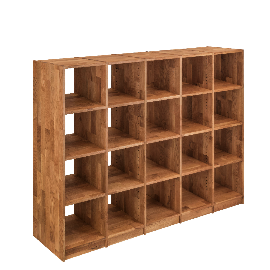 Loke Snedker Reol i Massiv FSC Egetræ og Naturolie fra Organic Sleep | B225 x H164 x L34