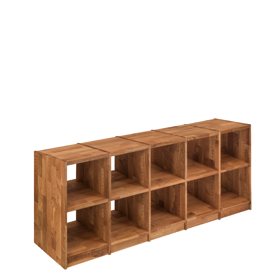 Loke Snedker Reol i Massiv FSC Egetræ og Naturolie fra Organic Sleep | B225 x H87 x L34