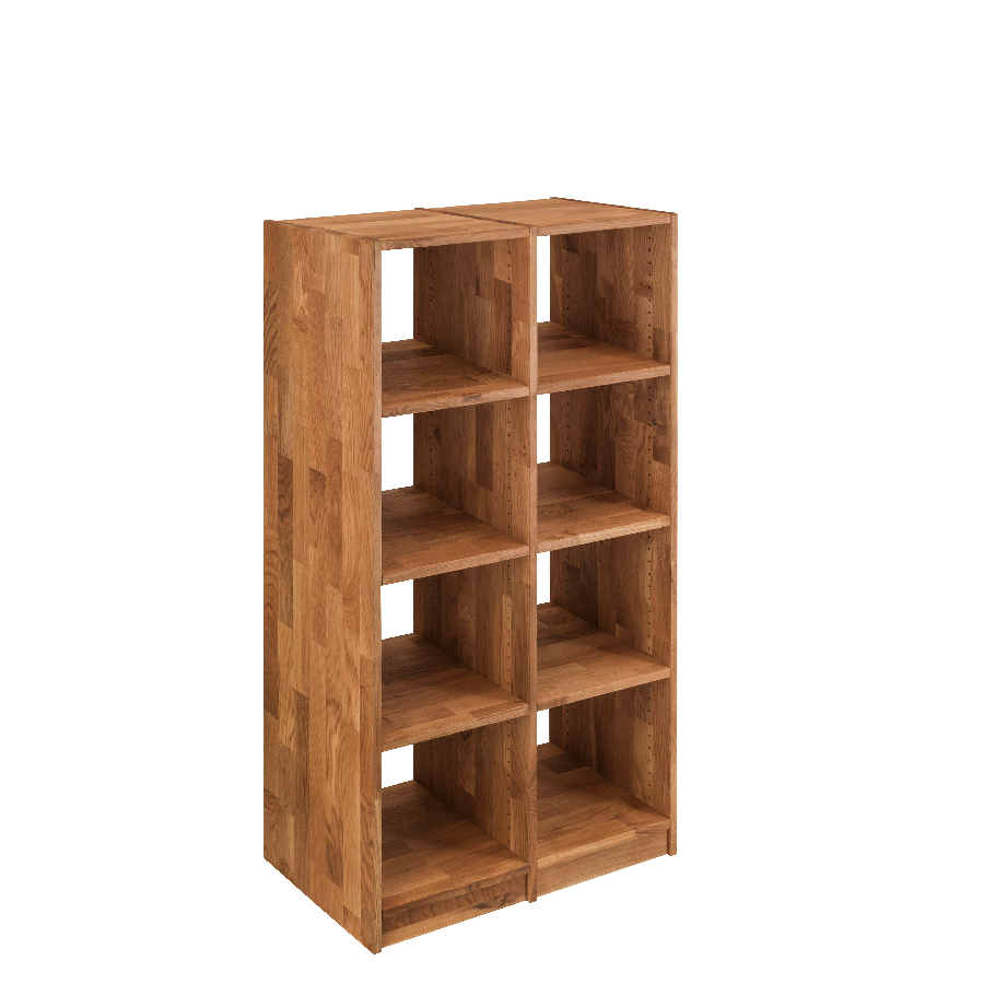 Loke Snedker Reol i Massiv FSC Egetræ og Naturolie fra Organic Sleep | B91,5 x H164 x L34