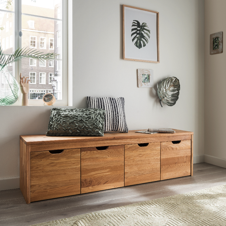 Loke Snedker Bænk med 4 Skuffer i Massiv FSC Egetræ og Naturolie fra Organic Sleep | B40 x H45 x L160