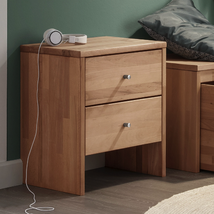 Sif Snedker Entremøbel med 2 Skuffer i Massiv FSC Bøgetræ og Naturolie fra Organic Sleep | B35 x H56 x L50