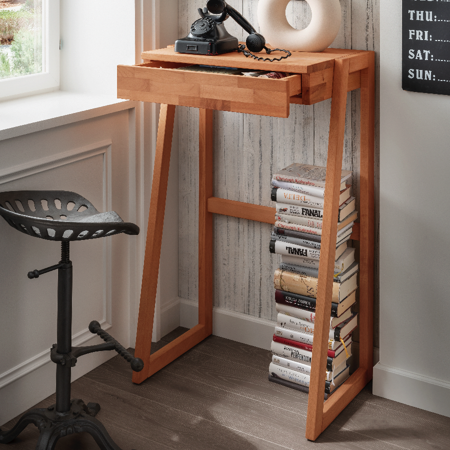 Sif Snedker Skrivebord i Massiv FSC Bøgetræ og Naturolie fra Organic Sleep | 1 Skuffe - B45 x H110 x L66