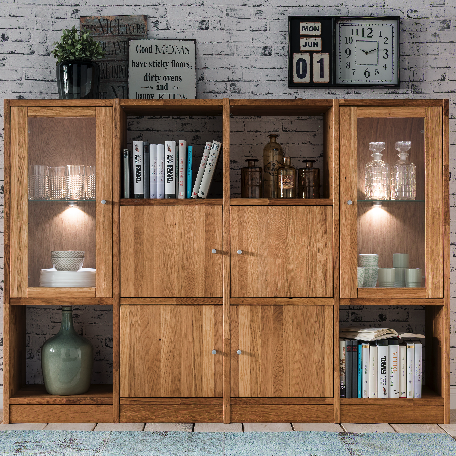 Komplet Loke Reolsystem i Massiv FSC Egetræ og Naturolie fra Organic Sleep | Model 3