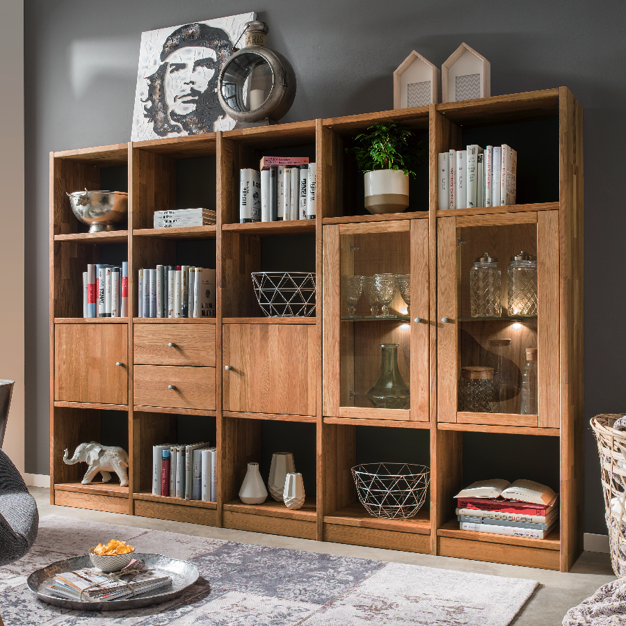 Komplet Loke Reolsystem i Massiv FSC Egetræ og Naturolie fra Organic Sleep | Model 1