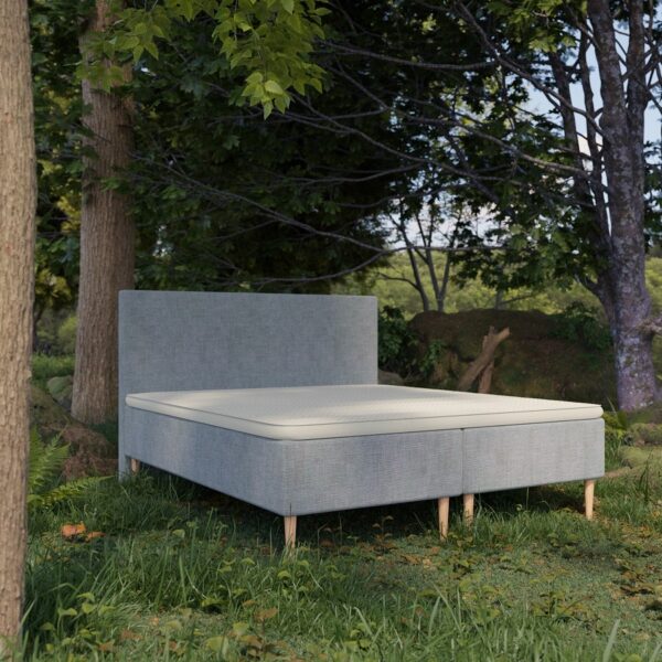 Organic Boxmadras med Pocket Fjedre + Topmadras i 100% Latex og Bomuldsbetræk Fra Organic Sleep | 7 Zoner - Omega Grå - 80x200 | Lille enkelt seng