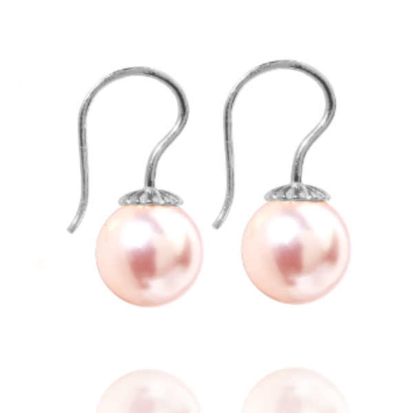 Romantic øreringe med perler i "Crystal Roseline"