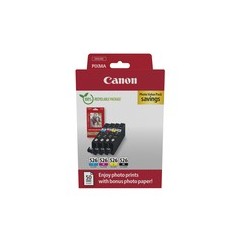 Canon CLI 526 C/M/Y/BK Photo Value Pack Sort Gul Cyan Magenta Blækbeholder / papirsæt