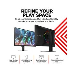 OMEN by HP 27qs 27 2560 x 1440 (2K) HDMI DisplayPort 240Hz Pivot Skærm