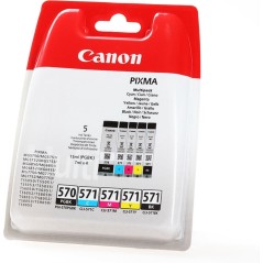 Canon PGI 570/CLI-571 PGBK/BK/ Multi Pack Sort Gul Cyan Magenta Blækbeholder 0372C004