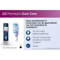 Philips Sonicare G3 Premium HX9054 Gum Care Ekstra tandbørstehoved 4 Blå Lilla Hvid