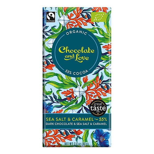 Chokolade Sea Salt 55% Økologisk - 80 gram - Chocolate and Love