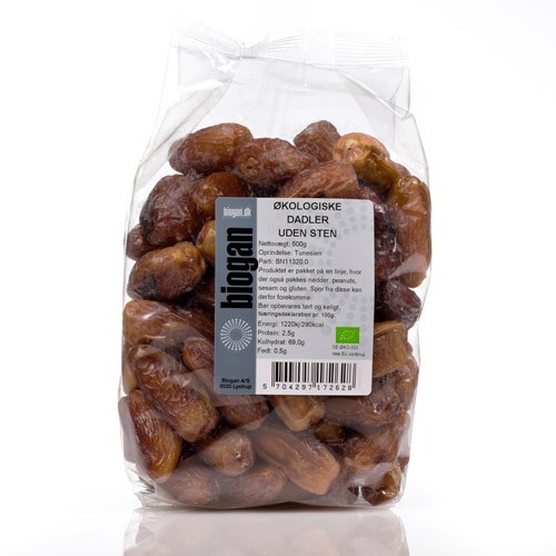 Dadler uden sten, Deglet Nour Økologisk - 500 gram - Biogan - DISCOUNT PRIS