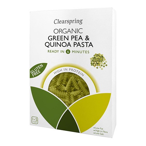 Grønne ærter & quinoa fusilli Økologisk - 250 gram - Clearspring