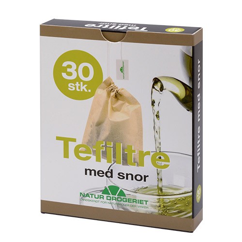 Tefiltre med snor Engangsfilter, ubleget - 30 styk - Natur Drogeriet