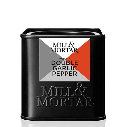 Double Garlic & Pepper Økologisk - 50 gram - Mill & Mortar
