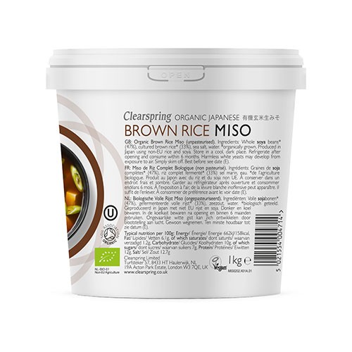 Miso Brown Rice upasteuriseret Økologisk - 1 kg - Clearspring