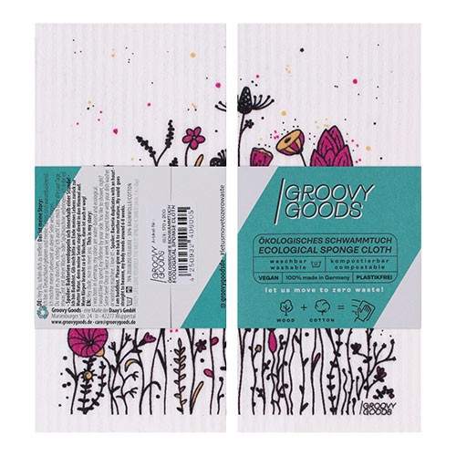 Karklud uden plastik, med blomster - 1 styk - Groovy Goods