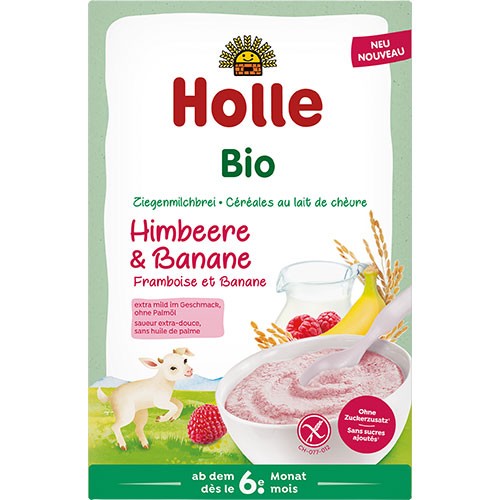 Holle goat milk cereal raspberry & banana Økologisk - 200 gram