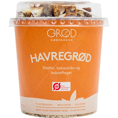 Havregrød m dadler, kakaonibs & kokosflager Økologisk - 71 gram - GRØD