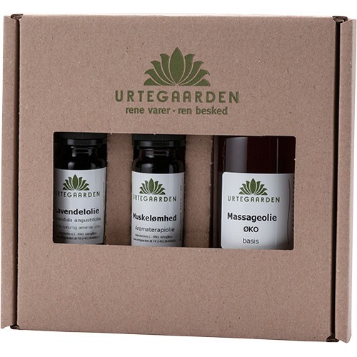 Massagesæt basis 10 ml Lavendel,10ml muskelømhed+100 ml mass - 1 pakke