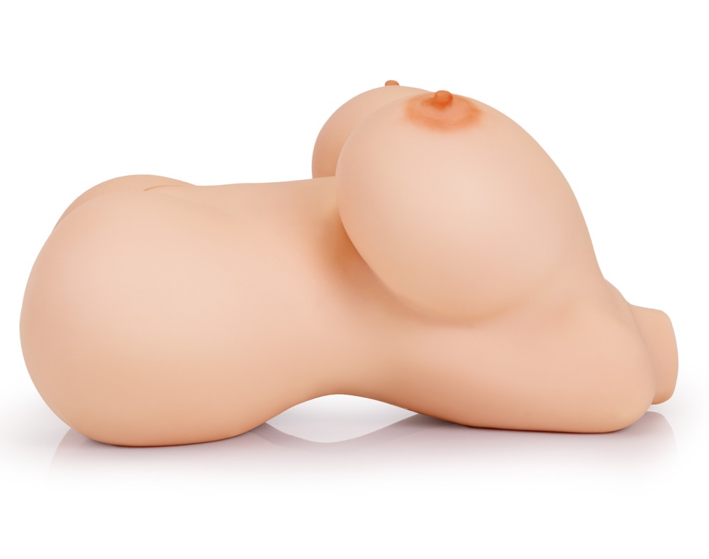 Masturbator "Big Titty Torso" med vagina- og anusåbning, indvendig stimuleringsstruktur