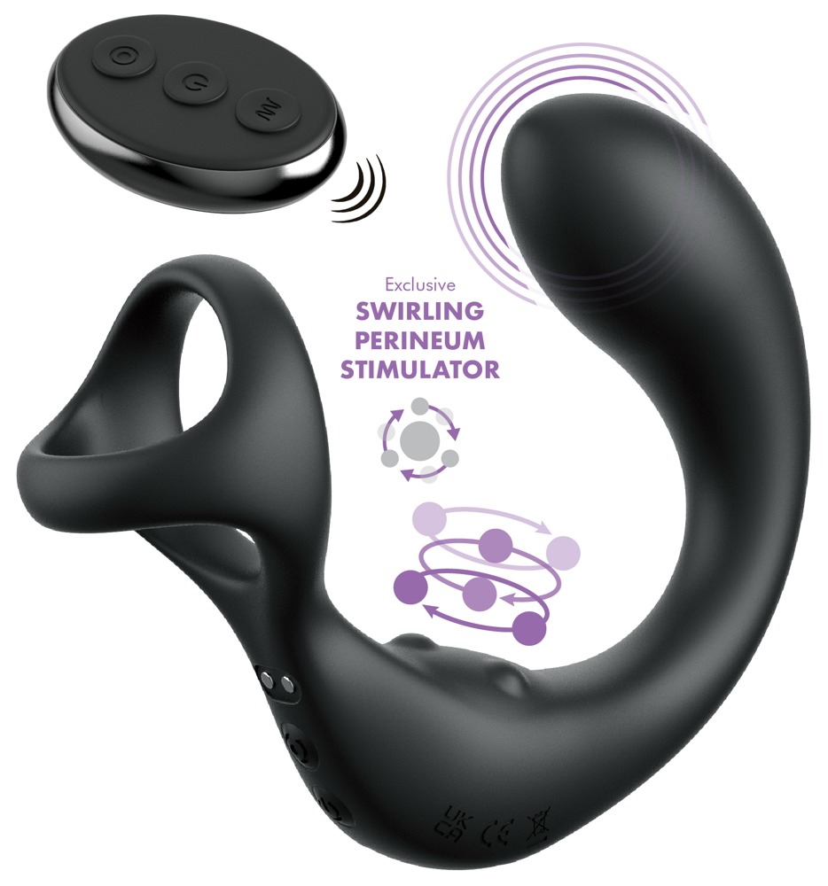 Prostatavibrator "Ass-Gasm Taint-Alizer" med swirling perineum stimulator